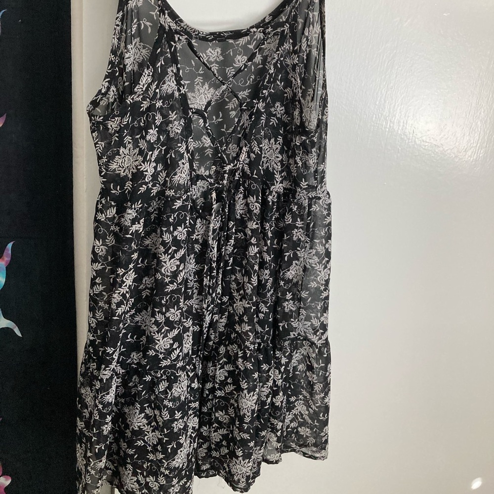 Short floral summer dress sheer material